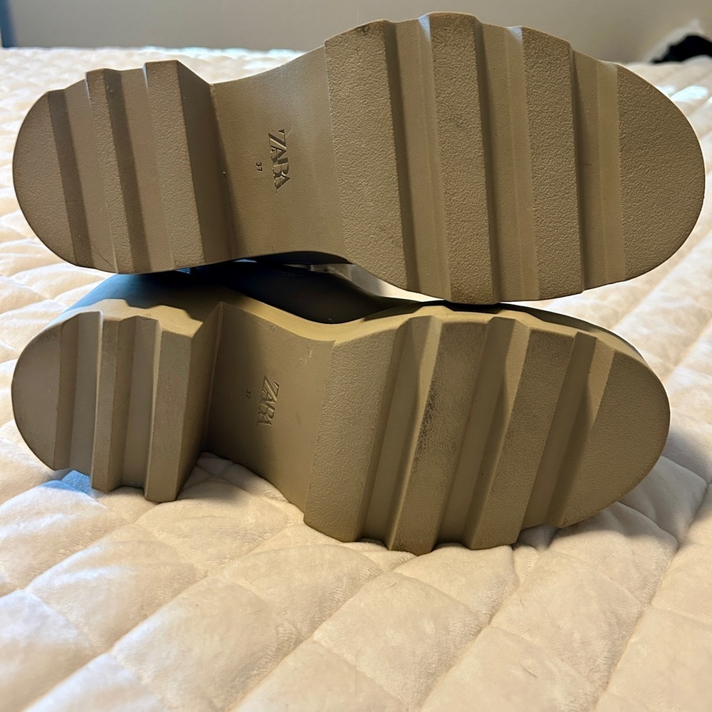 Zara Rubberized Heeled Ankle Boots - Picture 6 of 9